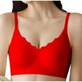 thumbnail image 2 of SMihono Women's Ice Silk Bras No-Wire Lifting Bra with Fixed Cup Soft Support Seamless Side Breast Collection Women Daily Bra Red 6, 2 of 3