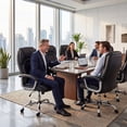 thumbnail image 5 of Gymax Upholstered Leather Office Chair Ergonomic Executive Chair w/ Padded Armrests & Rocking Backrest Height Adjustable Computer Desk Chair, 5 of 10