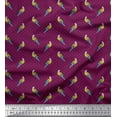 thumbnail image 1 of Soimoi Velvet Fabric Dot & Parrot Bird Print Sewing Fabric Yard 58 Inch Wide, 1 of 3