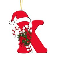 chaungfeng 26 Letter Ornaments Christmas Tree Decoration, 3.1in Personalized Christmas Letter Tree Hanging Pendant, Xmas Alphabet for DIY Craft Ornaments, for Family Holiday Party (K)