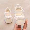 thumbnail image 4 of Infant Baby Girls Shoes Non-Slip Soft Soled Lace Bowknot Flats, 4 of 9