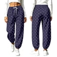thumbnail image 5 of ClodeEU Women's Polka Dot Print Drawstring High Waist Jogger Pants,Casual Tapered Ankle Sweatpants with Pockets ,Women's Plus XXXL, 5 of 8