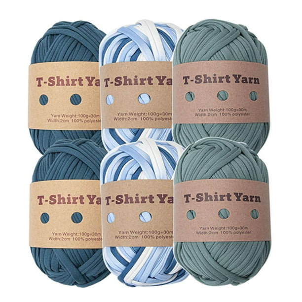 6 Pieces T Shirt Yarn Hand Knit Soft Weaving Thread for Pillow