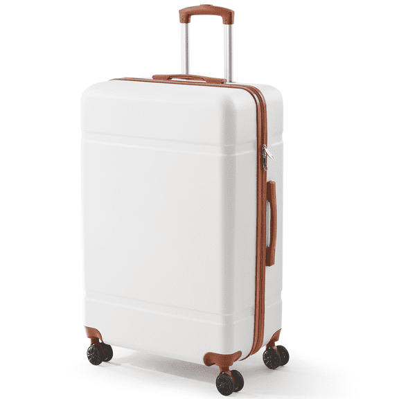 Luggage 28 inch High-Quality ABS Hardside with Spinner Wheels ABS Suitcase with 28 inch Luggage White