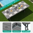 thumbnail image 6 of SERWALL 9 Pieces Outdoor Dining Set, Patio Dining Set, HDPE Outdoor Table and Chair with Umbrella Holes, (1 Table + 8 Armless Chair), 6 of 9