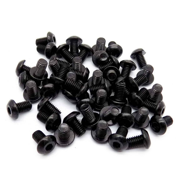 50pcs M5x8mm Button Head Hex Machine Screw Black Oxide