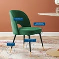 thumbnail image 5 of Side Dining Chair, Set of 2, Velvet, Green, Modern Contemporary Urban Design, Kitchen Room Cafe Bistro Restaurant Hospitality, 5 of 6