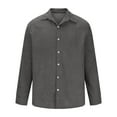 thumbnail image 5 of Resicozy Men's Corduroy Shirt Casual Solid Color Long Sleeve Button Down Lightweight Fashion Jacket Gray M, 5 of 6