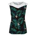 thumbnail image 4 of Camiseta sin mangas de encaje con estampado de mujer Camiseta sin mangas de empalme de cuello redondo Camiseta ligera y cómoda delgada OAVQHLG3B Store  lin121212, 4 of 5