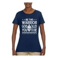 thumbnail image 2 of Wild Bobby Be The Warrior God Called You To Be Inspirational/Christian Women Graphic Tee, Navy, XX-Large, 2 of 5