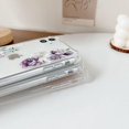 thumbnail image 2 of Soft Case Compatible With Iphone 12, Clear Floral Flower Pattern Print Design Flexible Tpu Shockproof Cover For Women Girls,Flower Protective Phone Case 6.1", Purple Peony[L1384], 2 of 5