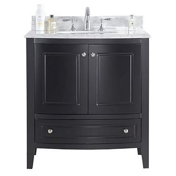 Estella 32 - Espresso Cabinet   White Carrera Counter