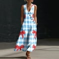 thumbnail image 3 of STETMN Boho Maxi Dress for Women Deep V Neck Tank Dress Floral Print Long A-line Vacation Dresses, 3 of 8