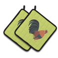 thumbnail image 1 of Dutch Bantam Chicken Green Pair of Pot Holders, 1 of 1
