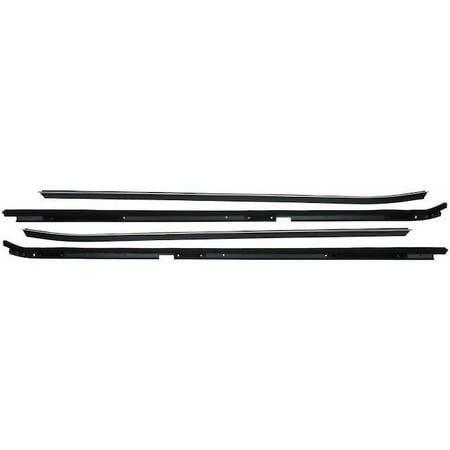 Inner and Outer Door Window Belt Weatherstrip Kit - 4 Piece - Compatible with 1981 - 1988 Oldsmobile Cutlass Supreme 2-Door without Reveal Molding 1982 1983 1984 1985 1986 1987