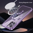 thumbnail image 2 of Magnetic Clear for iPhone 14 Pro Max Case with Camera Lens Protector [Compatible with MagSafe] Luxury Plating Bumper Soft TPU Shockproof Protective Slim Phone Cover for Women Girls, Black, 2 of 5