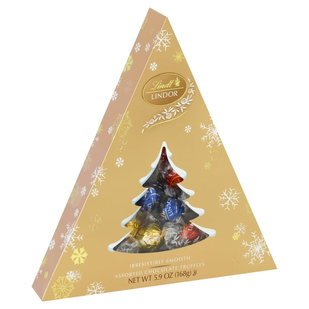Lindt Lindor Assorted Chocolate Candy Tree Shaped Gift Box, 5.9 oz