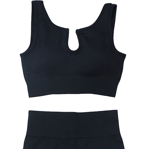 2pcs Set Yoga Bra Shorts Nylon Women Crop Top Legging (L U Shape Black) Ndcxsfigh Para Estrenar