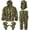 Green Leaf, variant on Leafy Camo Ghillie Suit 3D Leaf Camouflage Hunting Jacket and Pants with Gloves and Face Mask, Brown Leaf Size S-M