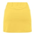 thumbnail image 6 of Women's Yoga Sport Mini Skirts Casual Solid Color Tennis Pocket Tummy Control Short Yellow Skirt XL, 6 of 6