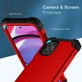 thumbnail image 6 of Cowithday Phone Case for Motorola Moto G Power 5G, Dual Layer Heavy Duty Tough Rugged Shockproof Drop Protection Corner Protection Hybrid Protective Cover for MOTO G Power 2023 5G (6.5"), Red, 6 of 6