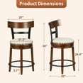 thumbnail image 7 of FDW Swivel Counter Height Bar Stool – 24.5″ Counter Height, 360° Swivel, Metal & Wood Frame, Upholstered Seat with Metal Footrest Brown, 7 of 7