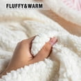 DISSA Sherpa Fleece Blanket Soft Pink and White Throw Blanket Cozy