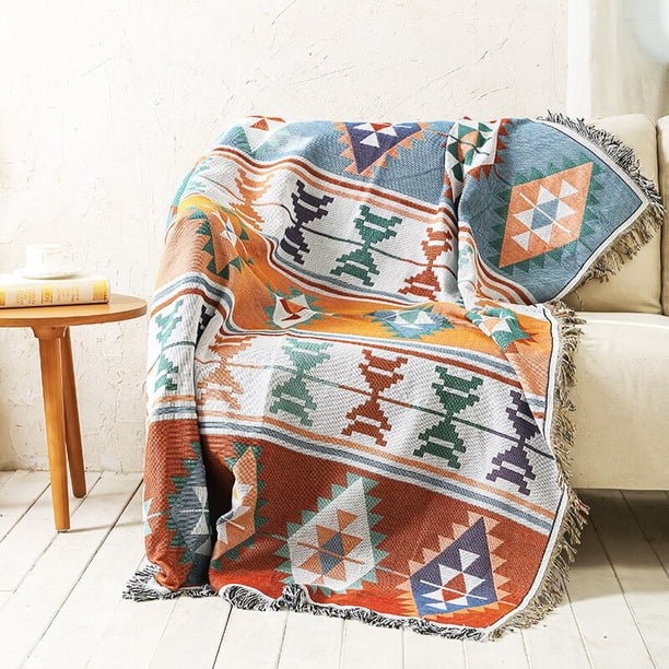Bohemian Plaid Blanket for Sofa bed Decorative Blanket Outdoor Camping Blanket Boho Sofa cover throw Blanket Picnic With Tassel180x260cm Gao Jinjia LED