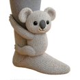 thumbnail image 1 of Cozy winter Socks for Women - Fun Christmas Animal Socks with Deer & Cat, 1 of 2