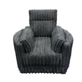 thumbnail image 2 of Ezo Swivel Accent Chair, Channel Dark Gray Polyester Corduroy 2 Pillow, 2 of 5