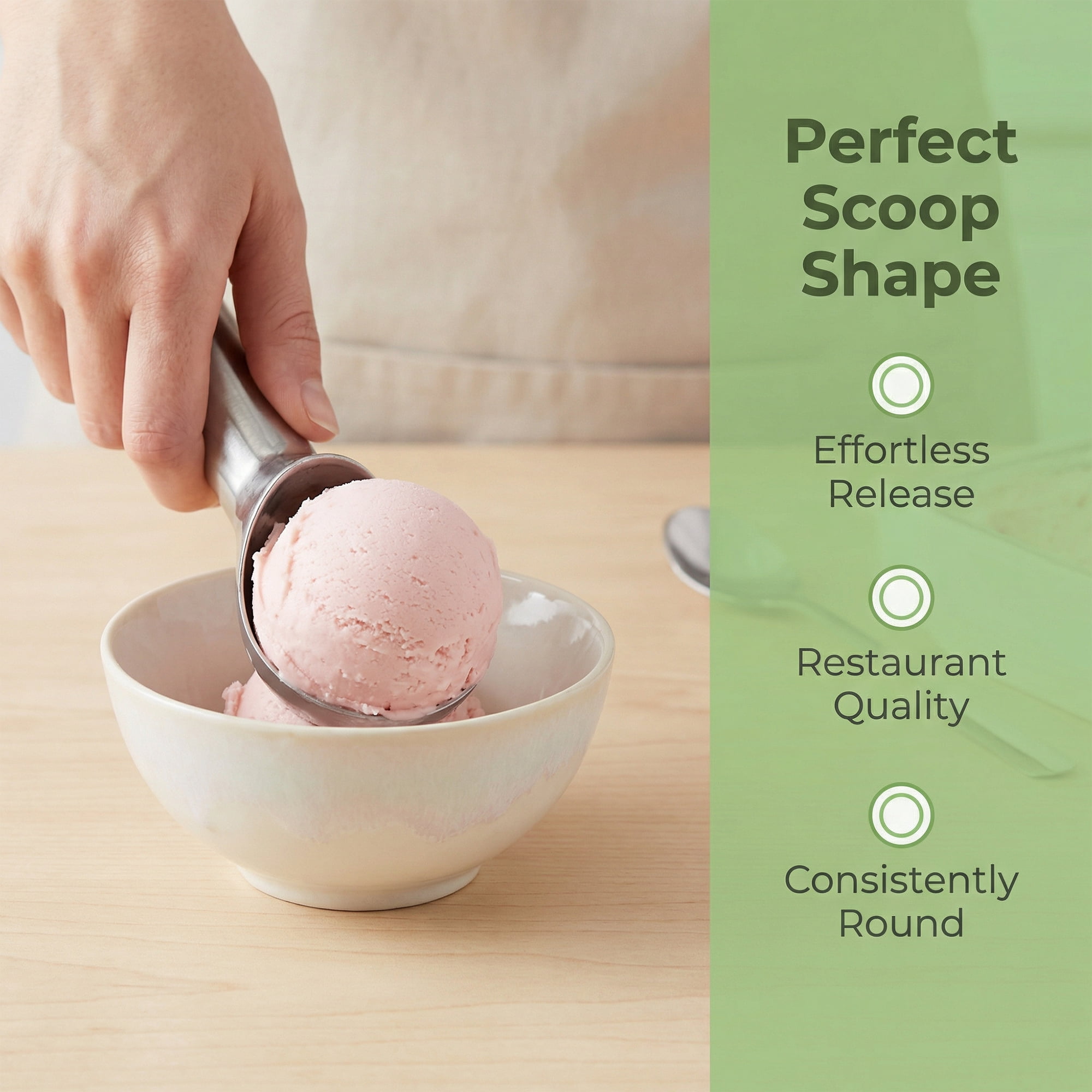 Unique Bargains Stainless Steel Ice Cream Scoop with Easy Release Silver 1.4in