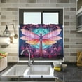 thumbnail image 6 of Beautiful Dragonfly Half Window Tier Curtains 24 Inch Blackout Thermal Insulating Kitchen Linen Tier Curtains for Kitchen, Bathroom, Cafe Home Decor, 6 of 7