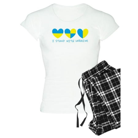 

CafePress - I Stand With Ukraine Heart Pajamas - Women s Light Pajamas