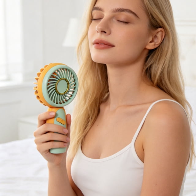 JZCHUNTOY Handheld Mini Fan, Minimalist Style USB Rechargeable, Lightweight Low Noise Personal Fan, Suitable for Home Outdoor Travel Daily Use