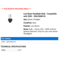 thumbnail image 2 of Low Beam Headlight Bulb - Compatible with 2000 - 2006 BMW X5 2001 2002 2003 2004 2005, 2 of 2