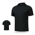 thumbnail image 4 of Ashirexll Short Sleeve Hoodies for Men, Mens Shirts, Summer Comfortable Shirts for Outdoor Running Fitness Short Sleeve Elastic Drawstring Hooded Tops, 4 of 7