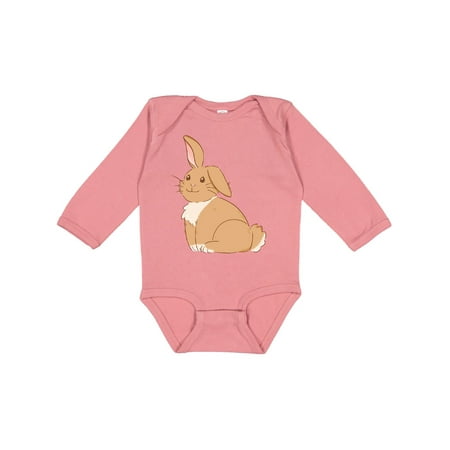 

Inktastic Easter Cute Floppy Ear Brown Bunny Gift Baby Boy or Baby Girl Long Sleeve Bodysuit
