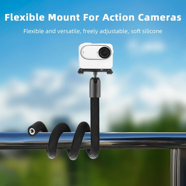 YYOYY Camera Hose Holder, Monopod Jaws Mount, 4 Section Flexible Arm Bracket, Mount 1/4 Inch Screw Holes, Camera Bracket For Most Sports Cameras