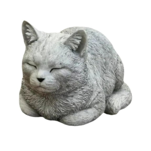 Fzaqwen Memorial Cat Ornament Garden Cat Figurine Pet Unique Lawn Porch Patio Home Funny