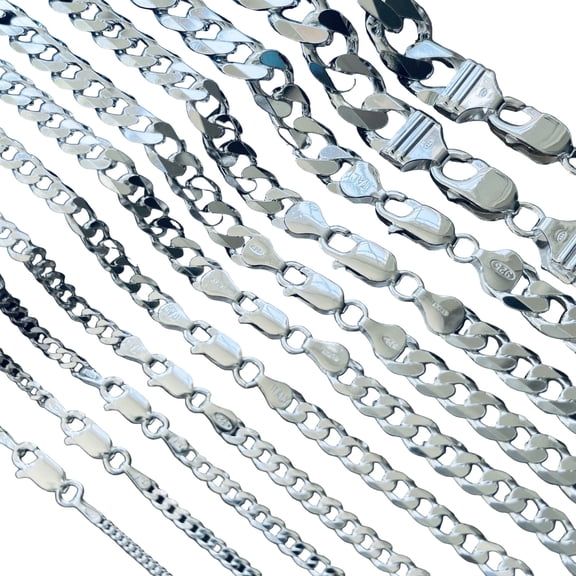 925 Sterling Silver Bracelets Cuban Curb Link for Men and Women