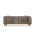 thumbnail image 3 of Vanessa Tufted Upholstery Sofa finished with Velvet Fabric in Taupe, 3 of 3
