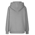 thumbnail image 3 of XIAONU Womens Hoodies Ribbed Textured Long Sleeve Pullover Hooded Sweatshirt Vintage Solid Color Kangaroo Pocket Loose Top Streetwear, 3 of 4