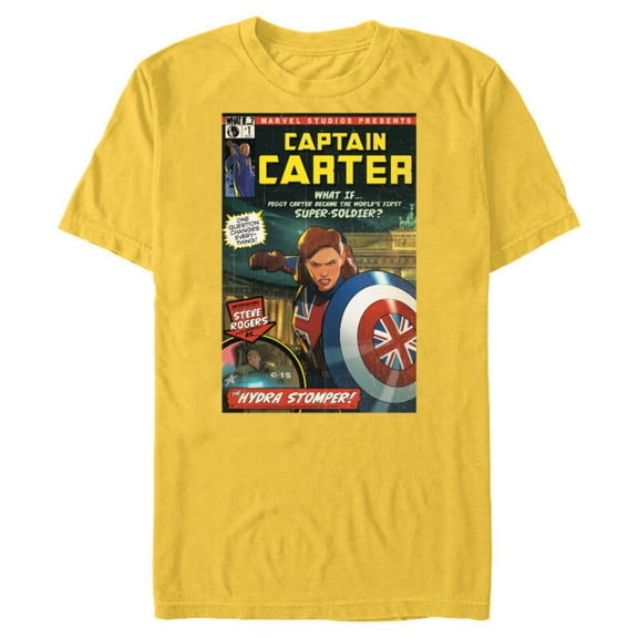 Marvel WHAT IF…? Captain Carter Comic Cover - Short Sleeve Blended T-Shirt for Adults – Customized-Yellow