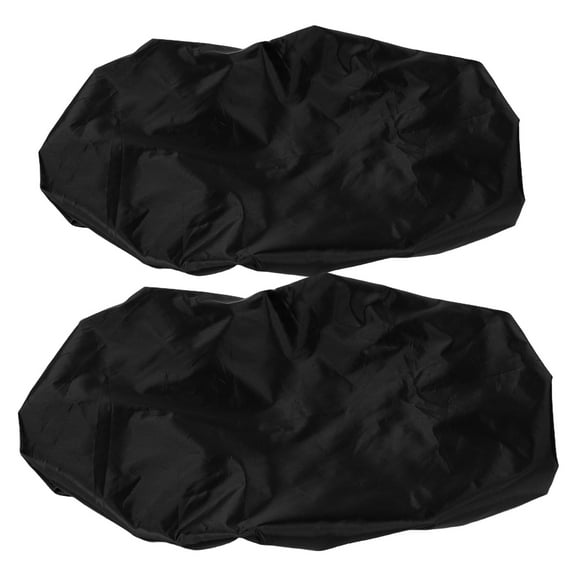 HOOWIFFY 2-Pack Black Polyester Toilet Seat Cover Pads Mat for Bathroom Soft Comfortable