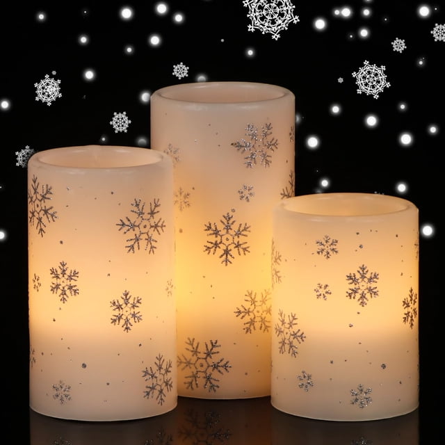 Velas LED navideñas sin llama GenSwin, paquete de 3, 7 a 15 cm