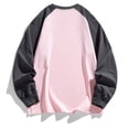 thumbnail image 5 of XRoczxe Men Raglan Color Block Long Sleeve T-Shirt, Casual Crew Neck Contrast Pullover Top, Loose Fit Basic Layer Shirt for Winter Daily Wear Pink, 5 of 5