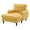 Yellow, variant on Modern Chenille Fabric Chaise Lounge Recliner Single Sofa Living Room Bedroom Rest Chair Wooden Sofa Legs with Comfortable Backrest and Armrests Side Pockets for Storage, Suitable for Office (Yellow)