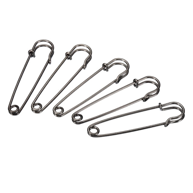 Uxcell Safety Pins 2.95 Inch Large Metal Sewing Pins Black 50Pcs