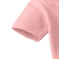 thumbnail image 4 of Ytobaz Newborn Baby Onesie Ribbed Short Sleeve Bodysuit Henley Button Down Onesie Solid Basic Jumpsuit Infant Toddler Comfy Summer Clothes One Piece Onesie Daily Wear Watermelon Red 12-18 Months, 4 of 5