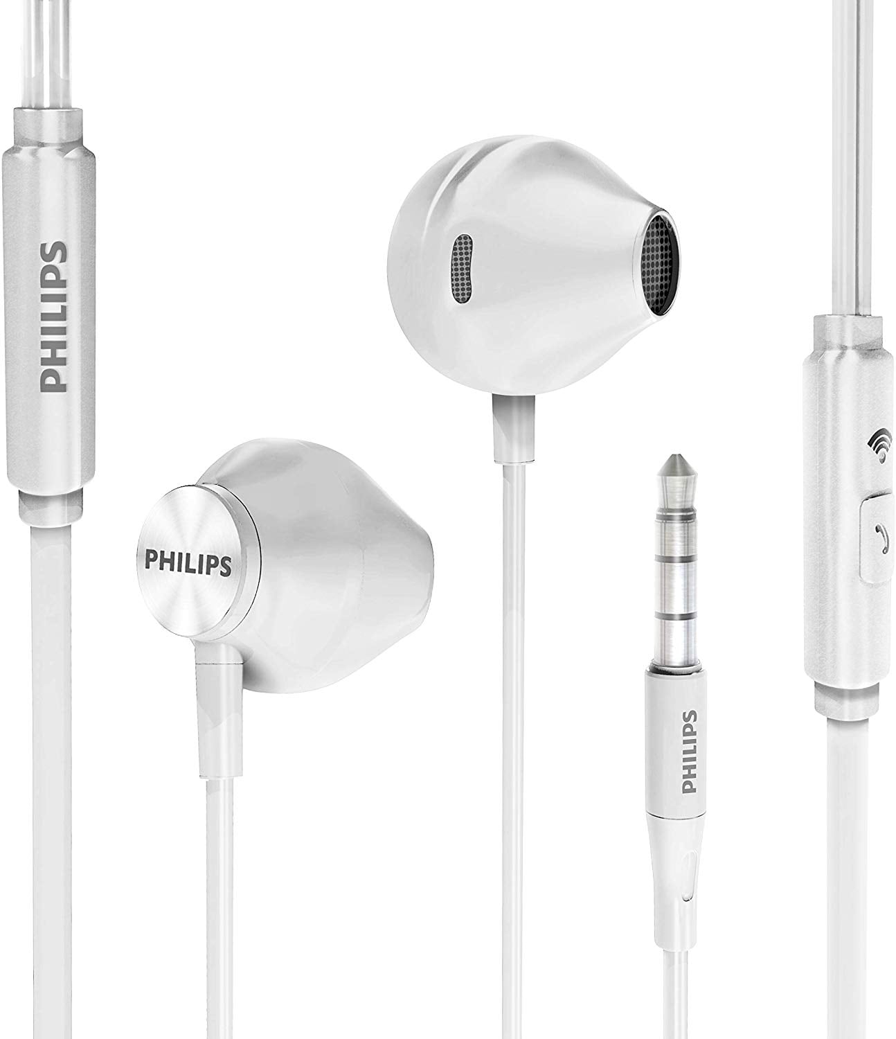 Hi-Res Audio Comfort Fit Headphones with Mic Powerful Bass Lightweight PHILIPS Pro Wired Earbuds 